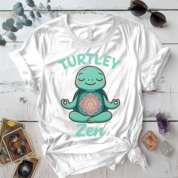 Turtley Zen T-Shirt Mockup White