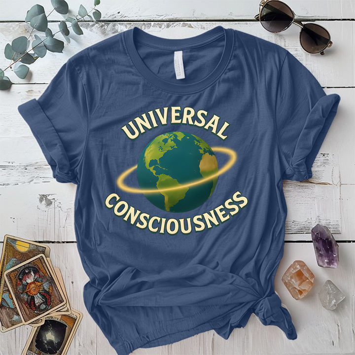 Universal Consciousness T-Shirt Mockup Indigo Blue