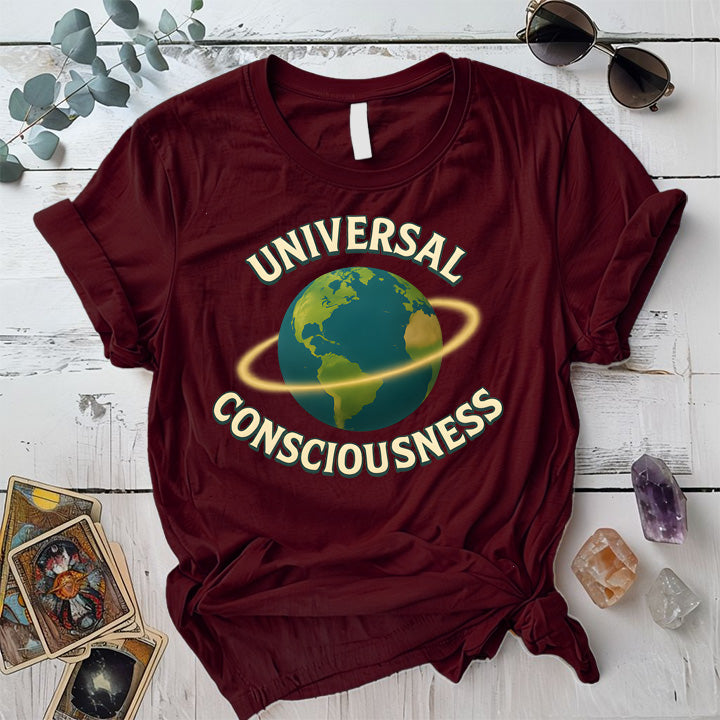 Universal Consciousness T-Shirt Mockup Maroon