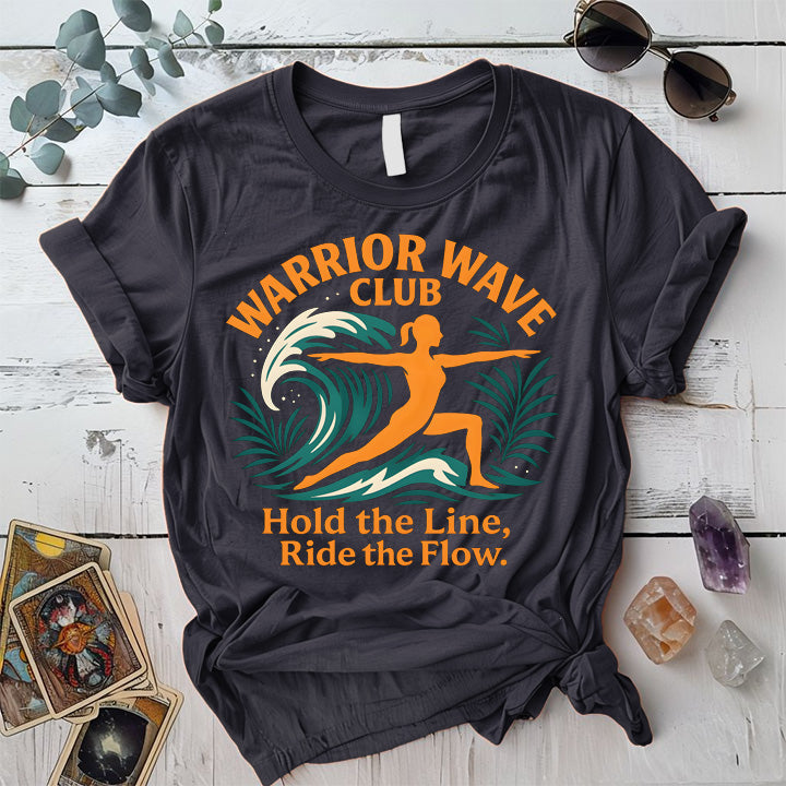 Warrior Wave Club T-Shirt Mockup Dark Heather Grey