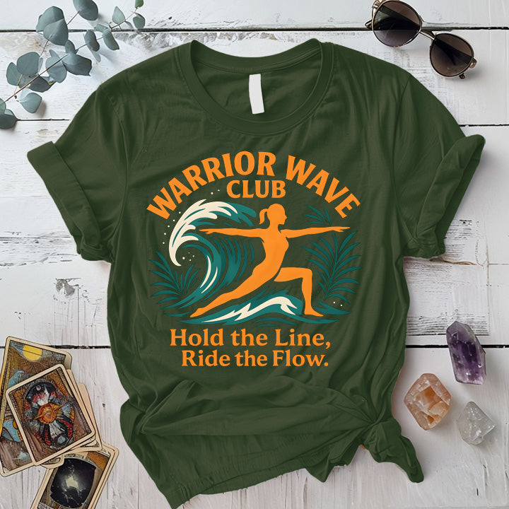 Warrior Wave Club T-Shirt Mockup Military Green