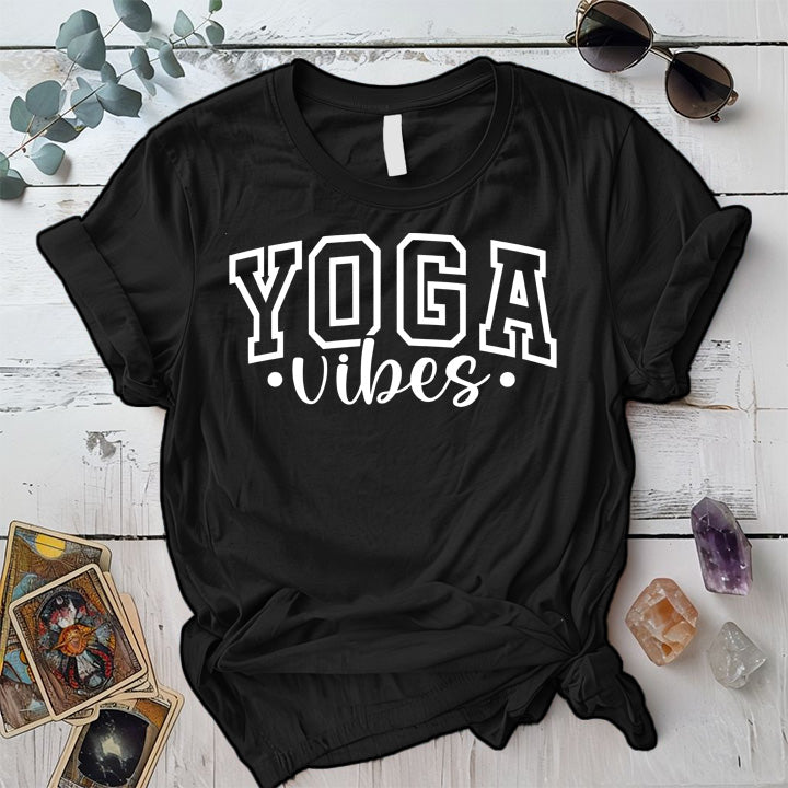 Yoga Vibes T-Shirt Mockup Black