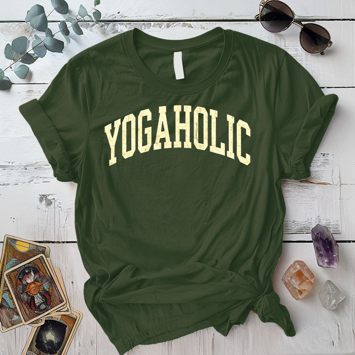 Yogaholic T-Shirt Mockup Military Green