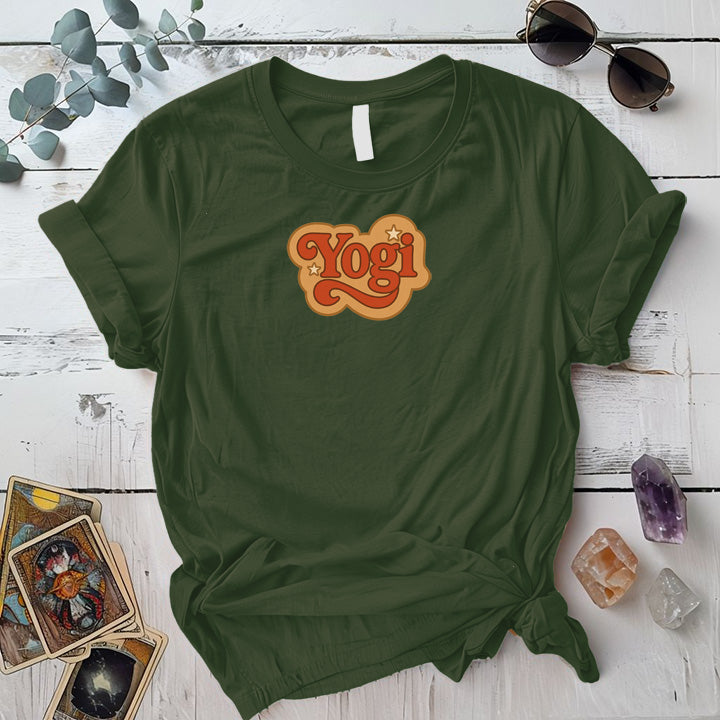 Yogi 70s Retro T-Shirt Mockup military-green