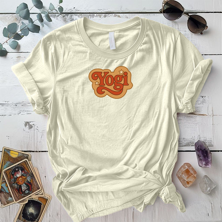 Yogi 70s Retro T-Shirt Mockup natural