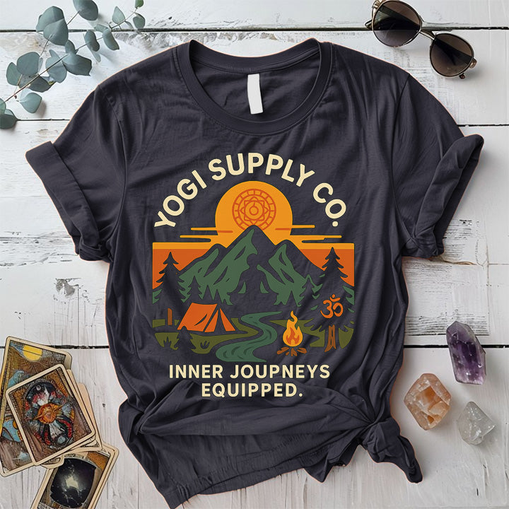 Yogi Supply Co T-Shirt Mockup Dark Heather Grey