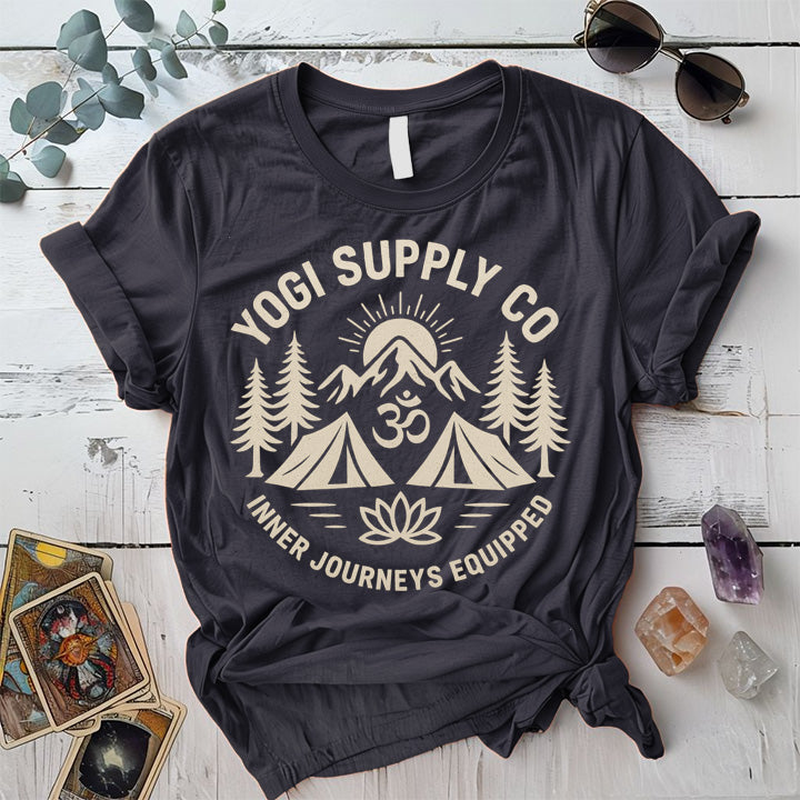 Yogi Supply Co T-Shirt Mockup Dark Heather Grey