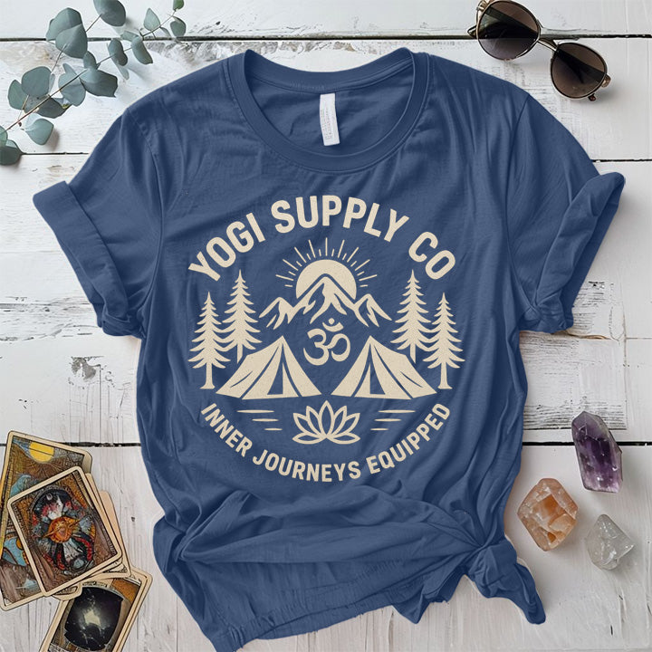 Yogi Supply Co T-Shirt Mockup Indigo Blue