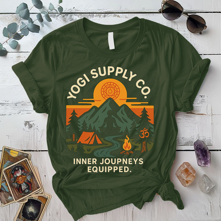 Yogi Supply Co T-Shirt Mockup Military Green