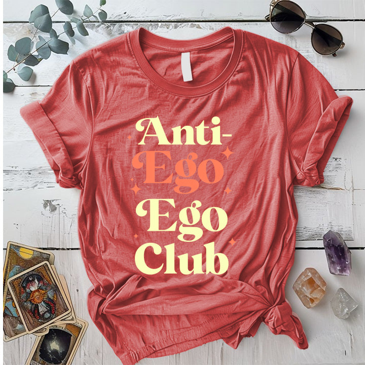 Anti Ego Ego Club T-Shirt Mockup Coral Silk