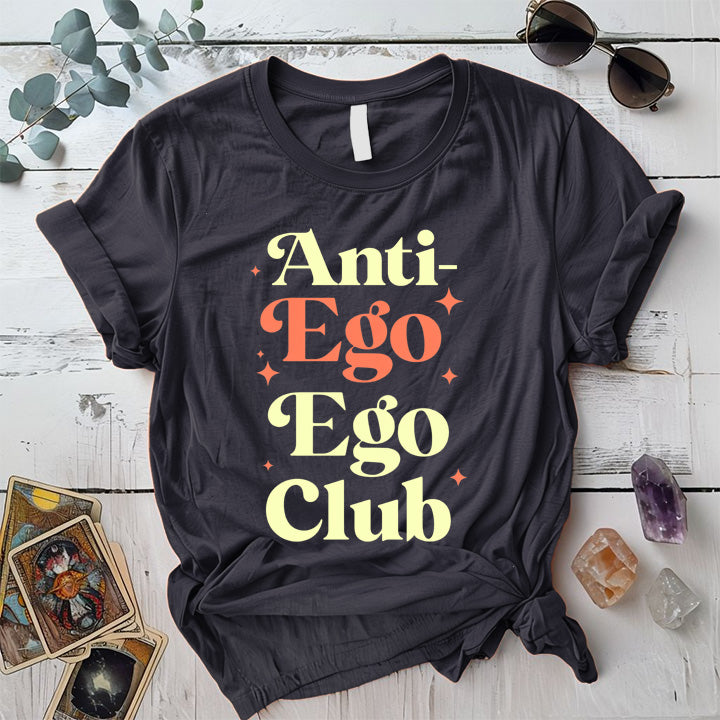 Anti Ego Ego Club T-Shirt Mockup Dark Heather Grey