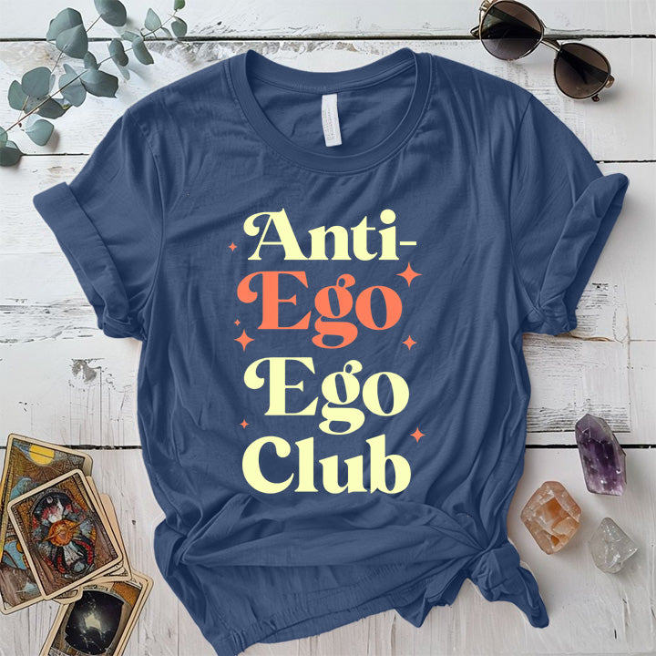 Anti Ego Ego Club T-Shirt Mockup Indigo Blue