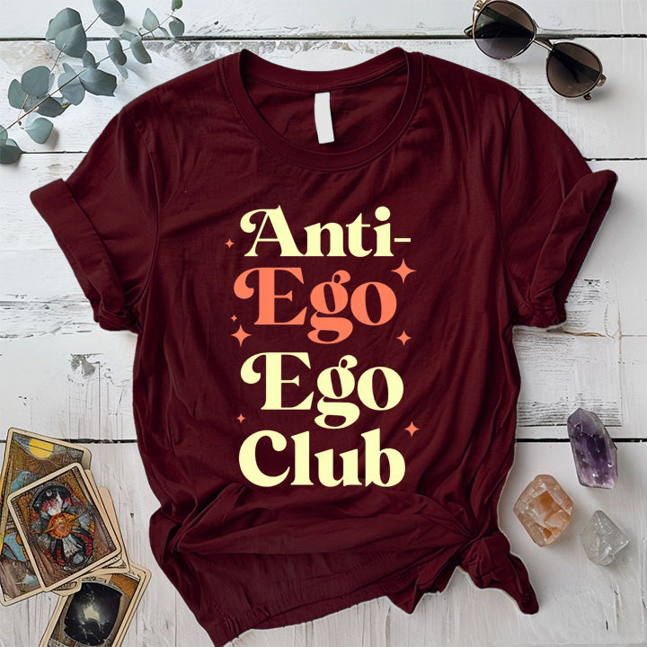 Anti Ego Ego Club T-Shirt Mockup Maroon