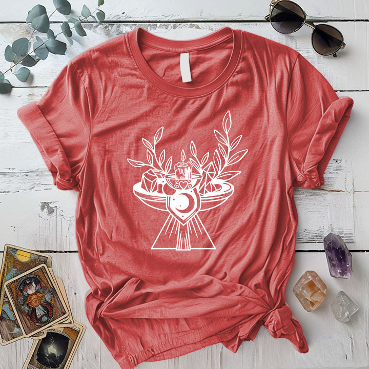 Boho Alter T Shirt Coral Silk Mockup
