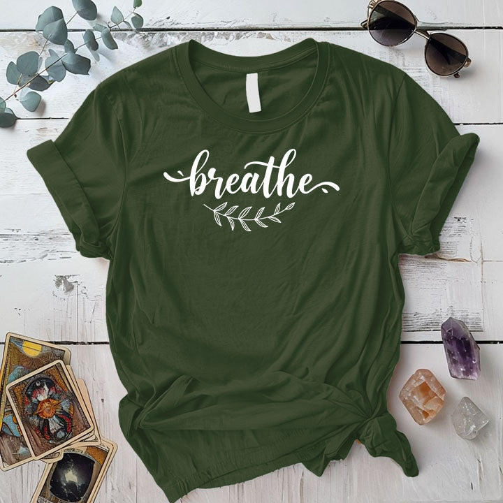 Breathe T Shirt 1 Military Green Mockup