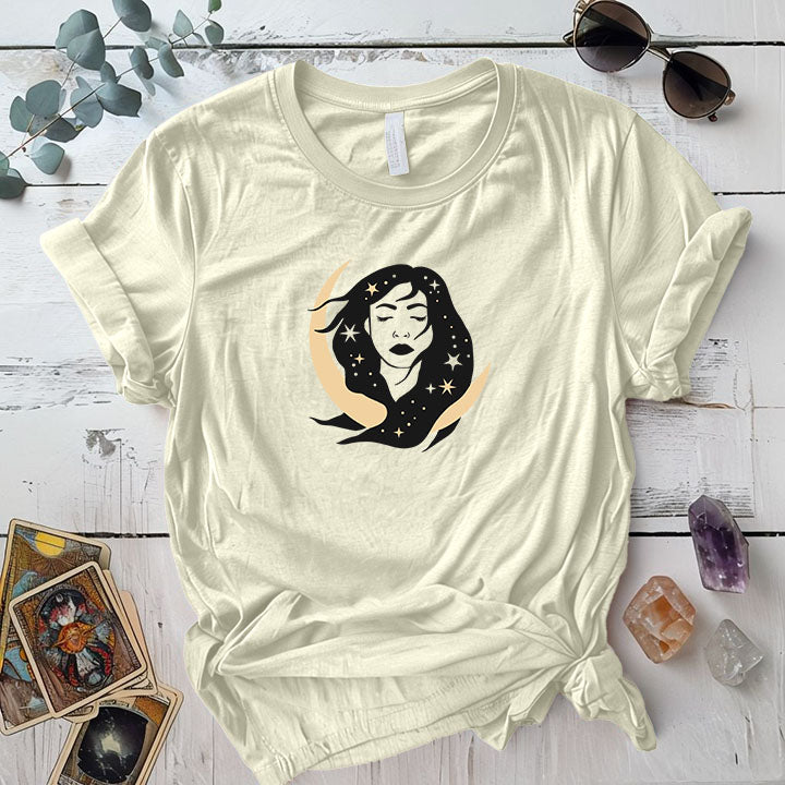 Celestial Chick T Shirt Natural Mockup