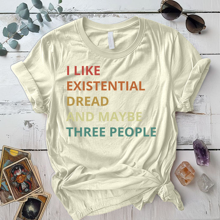 Existential Dread Retro T Shirt Natural Mockup