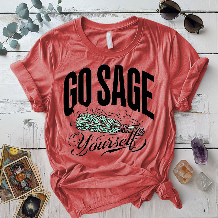 Go Sage Yourself T Shirt Indigo Blue Mockup