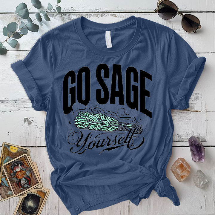Go Sage Yourself T Shirt Natural Mockup