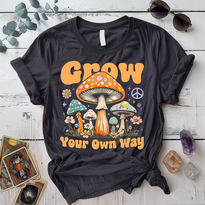 Grow Your Own Way T Shirt Black Mockup