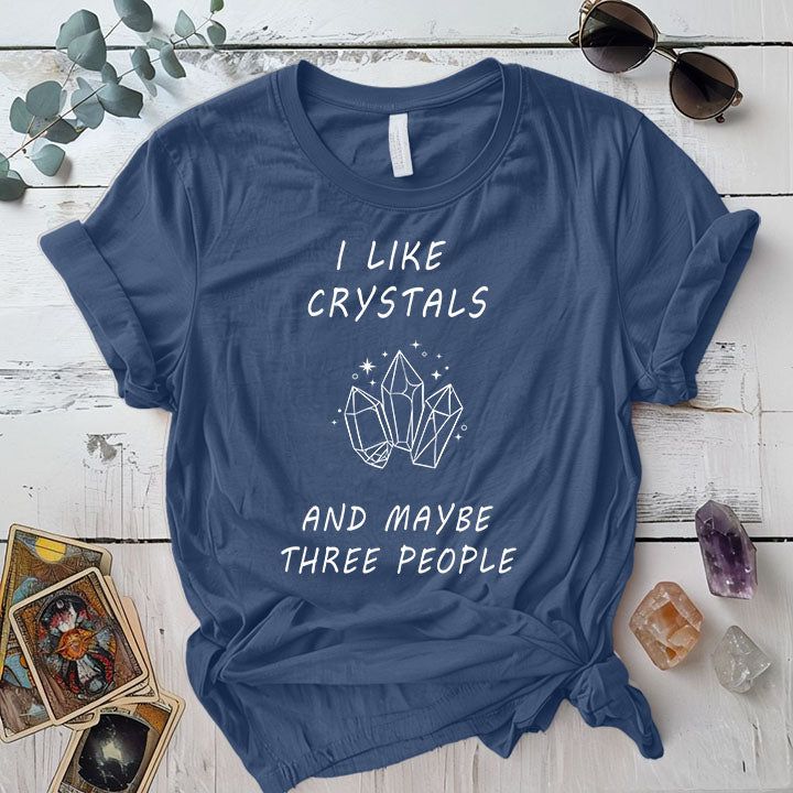 I Like Crystals T Shirt Indigo Blue Mockup