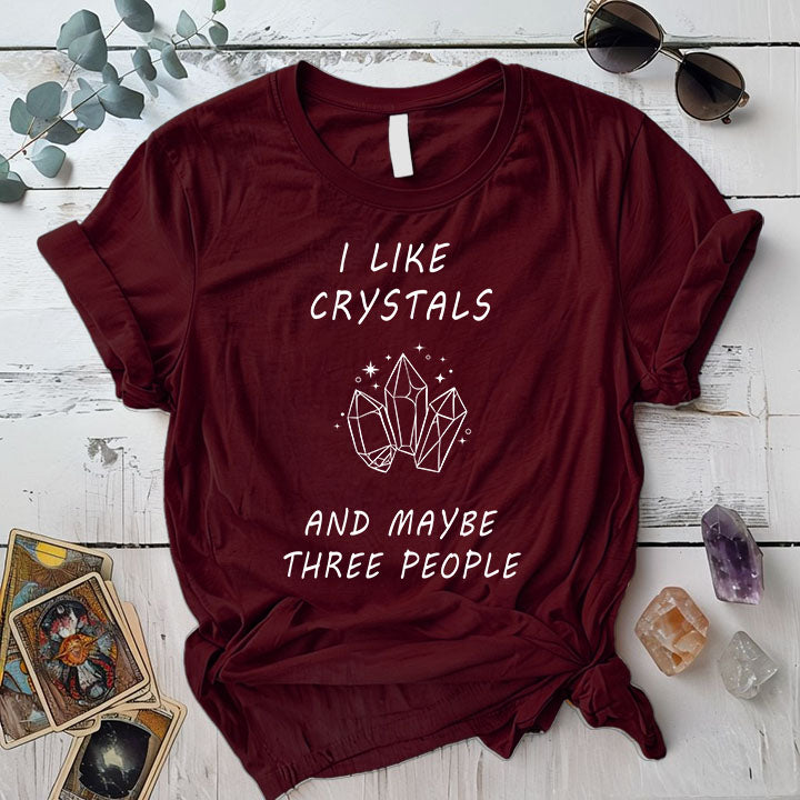 I Like Crystals T Shirt Military Green Mockup