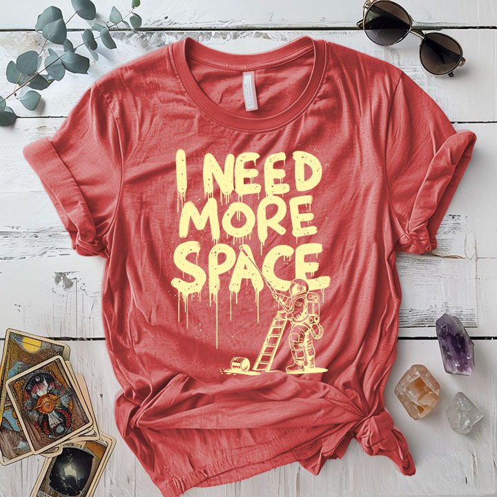 I Need More Space Astronaut T Shirt Military Green Mockup