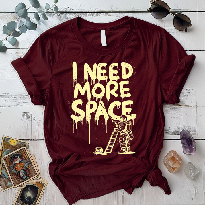 I Need More Space Astronaut T Shirt Dark Heather Grey Mockup