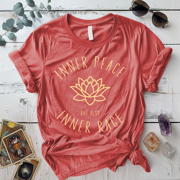 Inner Peace T Shirt Coral Silk Mockup