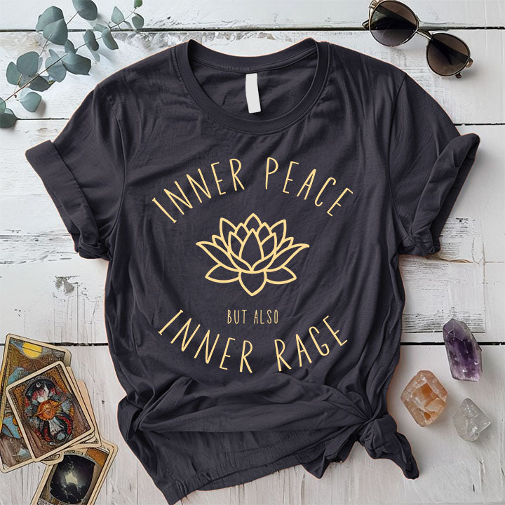 Inner Peace T Shirt Dark Heather Grey Mockup