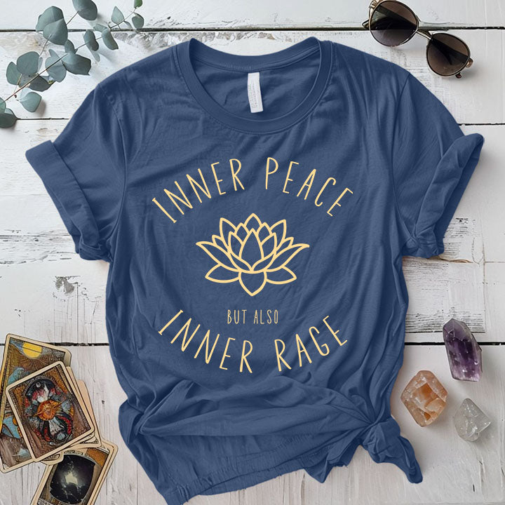 Inner Peace T Shirt Indigo Blue Mockup