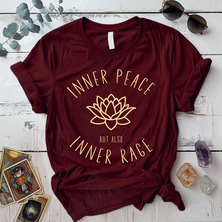 Inner Peace T Shirt Maroon Mockup