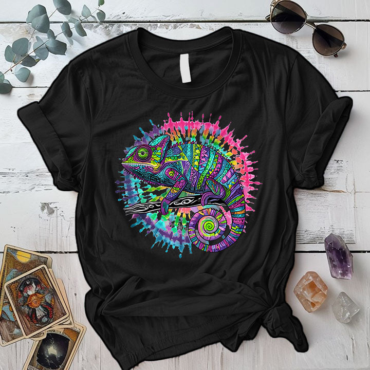 Karma Chameleon T Shirt Black Mockup