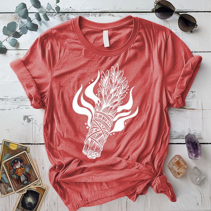 Sage T Shirt Coral Silk Mockup