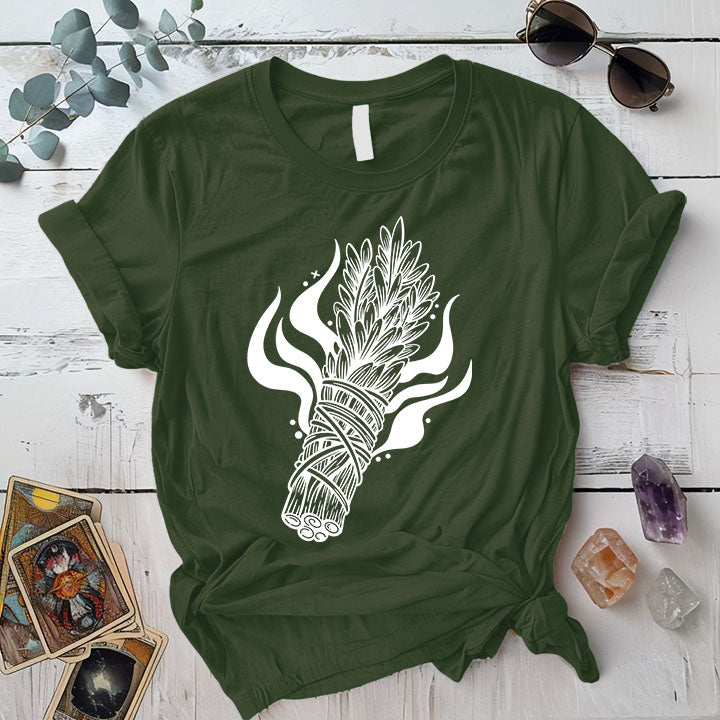 Sage T Shirt Military Green Mockup