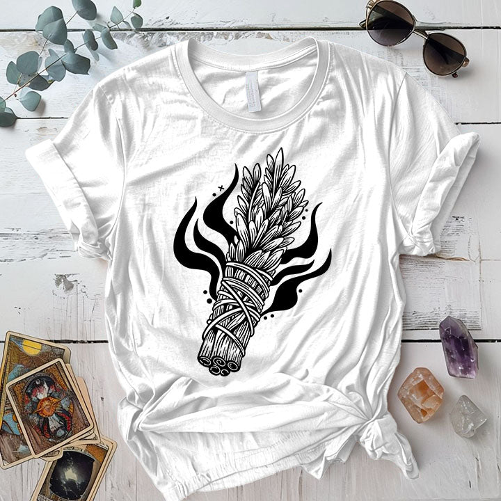 Sage T Shirt White Mockup