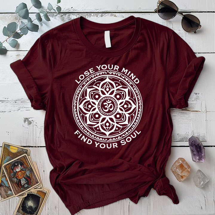 Lose Your Mind T Shirt Maroon Mockup
