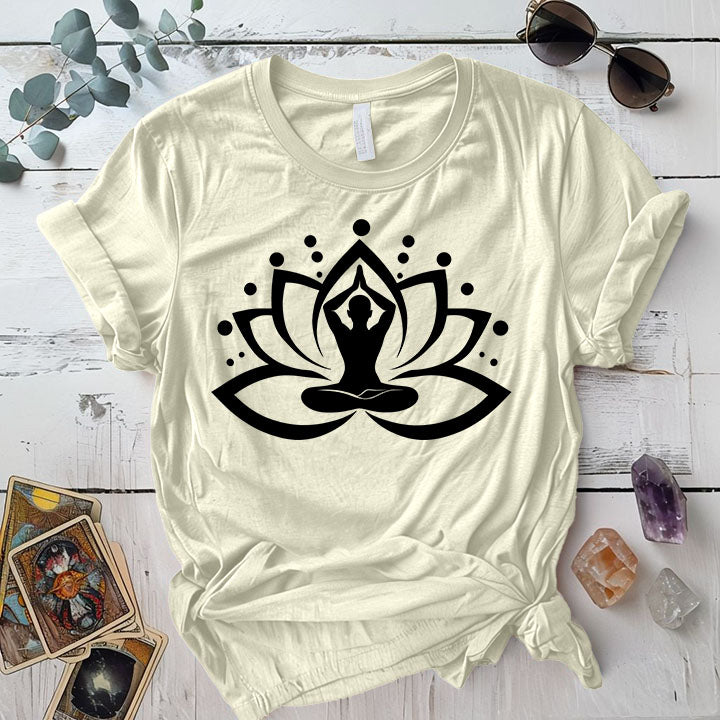 Male Yoga Symbol T Shirt Natural Mockup