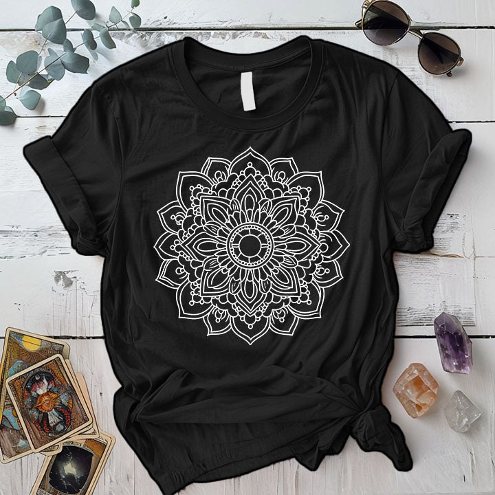 Mandala T Shirt Black Mockup