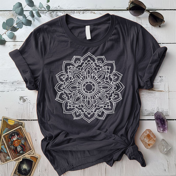 Mandala T Shirt Dark Heather Grey Mockup