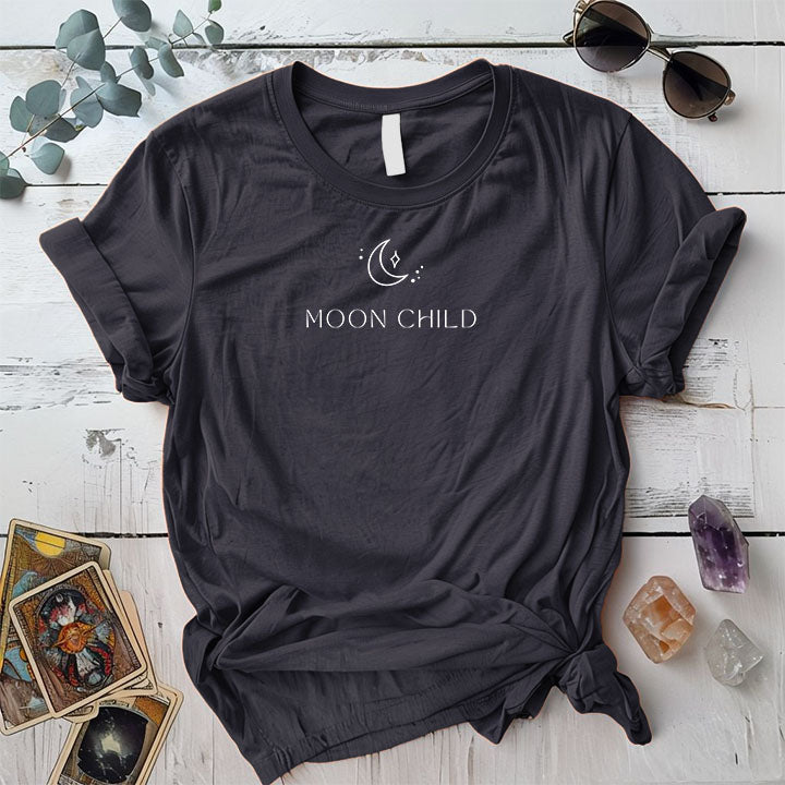 Moon Child T Shirt Black Mockup