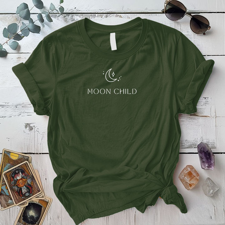 Moon Child T Shirt Dark Heather Grey Mockup