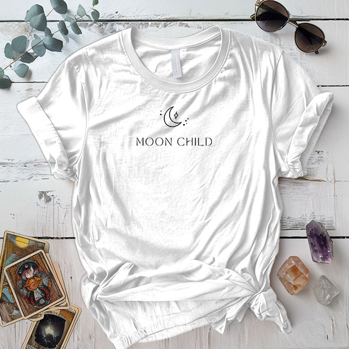 Moon Child T Shirt Military Green Mockup