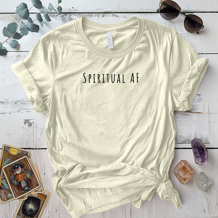 Spiritual Af T Shirt Natural Mockup