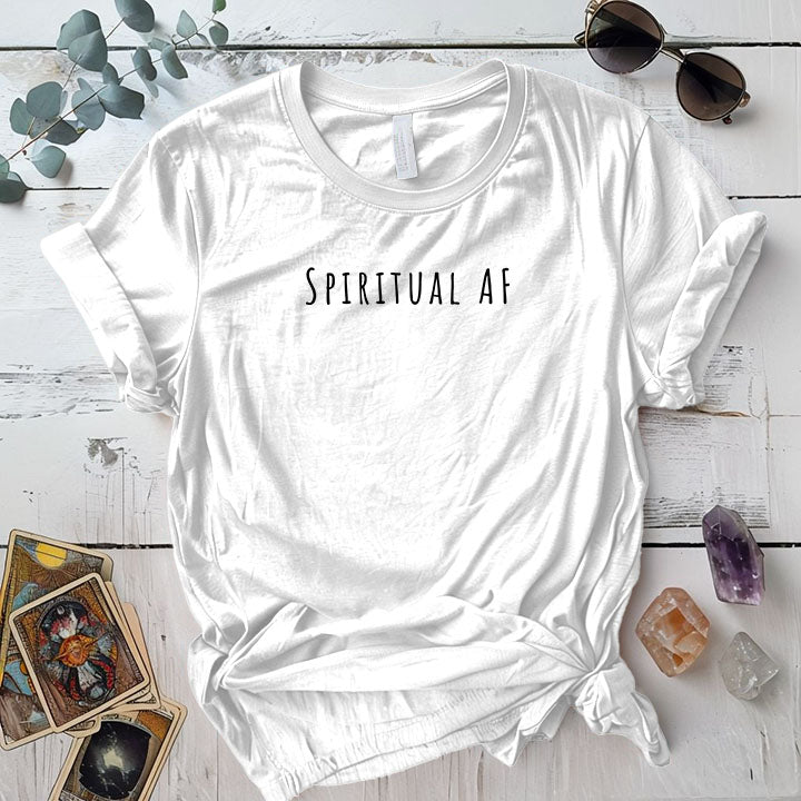 Spiritual Af T Shirt White Mockup