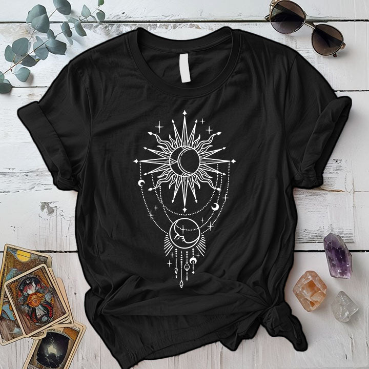 Sun Moon Windcatcher T Shirt Black Mockup