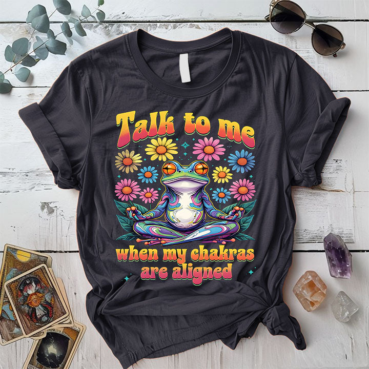 Talk To Me Chakra Frog T Shirt Dark Heather Grey Mockup