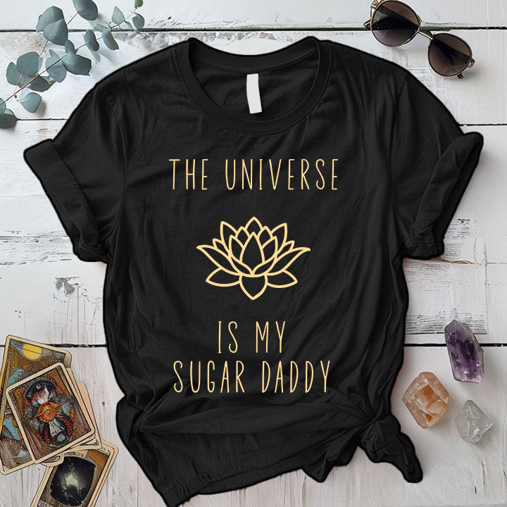 Universe Is My Sugar Daddy T Shirt Black Mockup