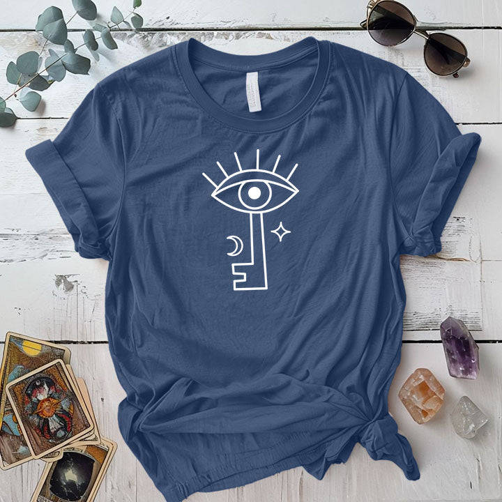 Third Eye Key T Shirt Indigo Blue Mockup