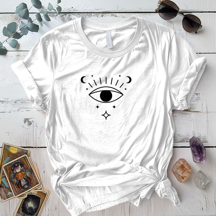 Third Eye Triangle T Shirt White Mockup
